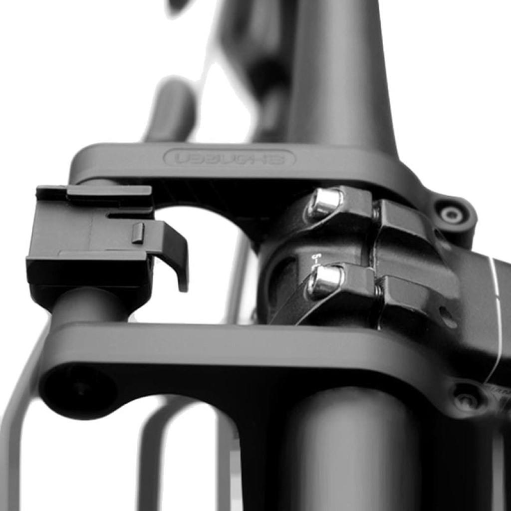 Soporte Manillar Bicicleta Shanren Click para Ciclocomputador Miles desprecintado, de aluminio negro, montaje en manillar con abrazaderas y cierre seguro