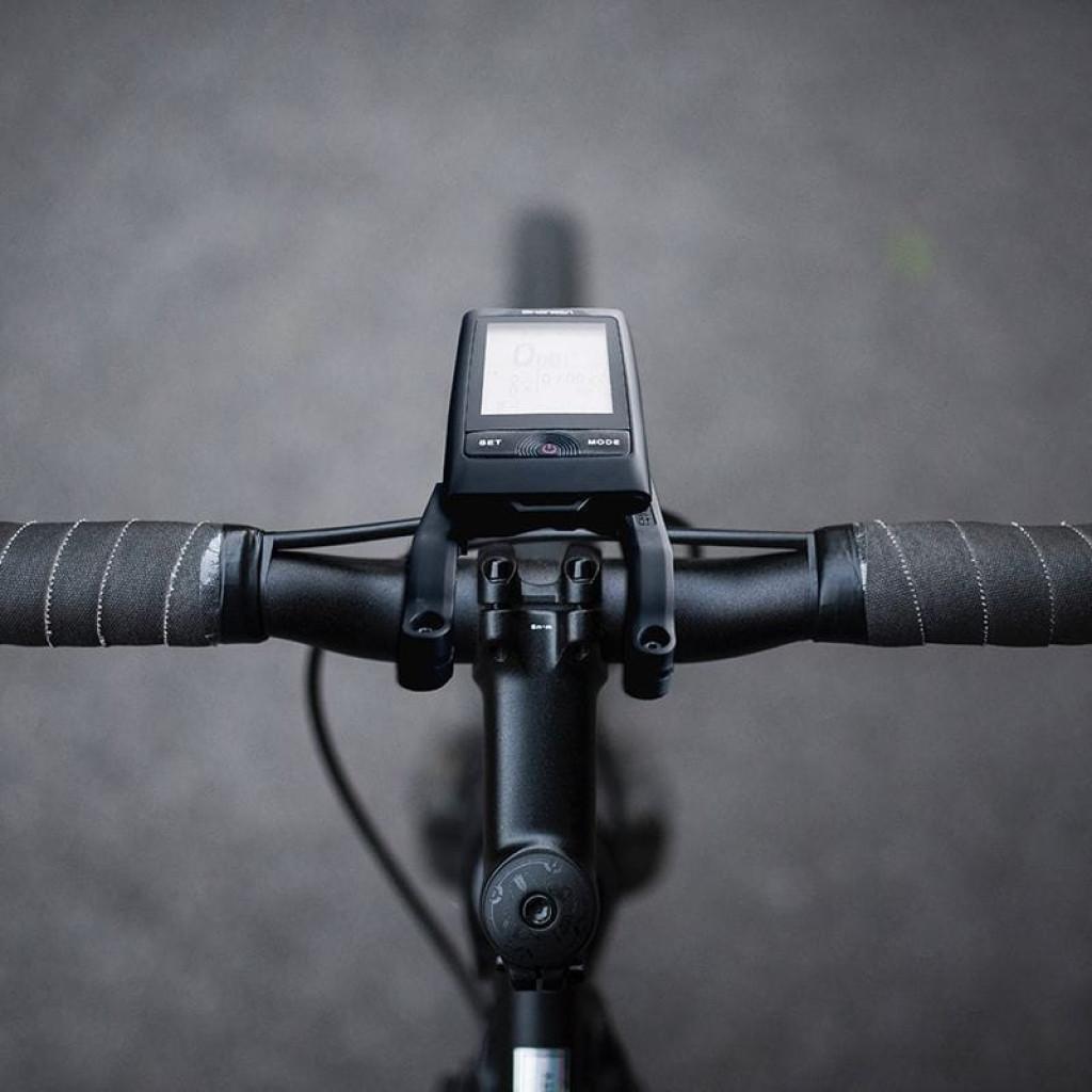 Soporte de manillar Shanren Click para ciclocomputador Miles, montaje frontal en aluminio negro, fijación firme con tornillos, acabado desprecintado