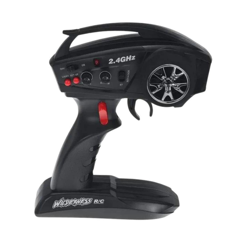 HB-R1003 1/10 Bleu - Voiture électrique RC avec émetteur 2,4 GHz ergonomique, poignée antidérapante, gâchette précise et molette style jante chromée