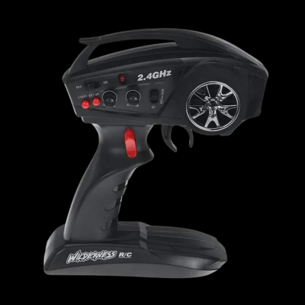 HB-R1003 1/10 Bleu - Voiture électrique RC avec émetteur 2,4 GHz ergonomique, poignée antidérapante, gâchette précise et molette style jante chromée