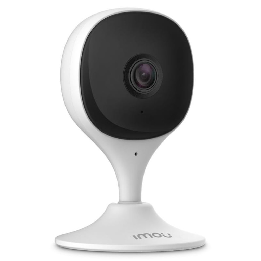 Cámara de seguridad IMOU Cue 2e blanca con lente central y base curva estable, diseño compacto en blanco y negro, 2MP 1080p, estado desprecintado