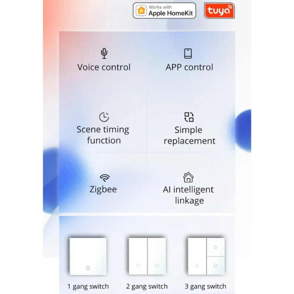 Zemismart K6 Zigbee Individual Blanco - Interruptor inteligente con control por voz y app, temporizador de escenas, reemplazo sencillo y compatibilidad Apple