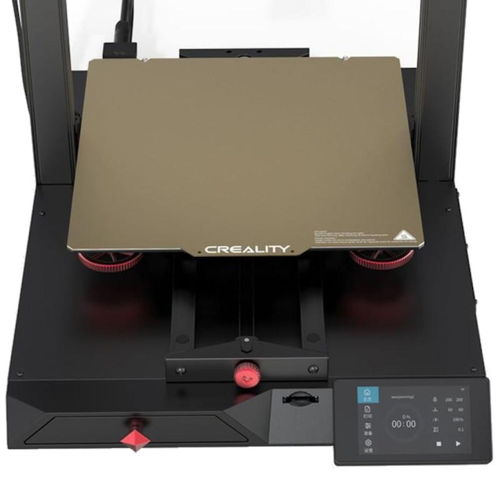 Imprimante 3D Creality CR-10 Smart Pro Desprecintado avec plateau doré flexible, molettes rouges de nivellement et écran tactile latéral
