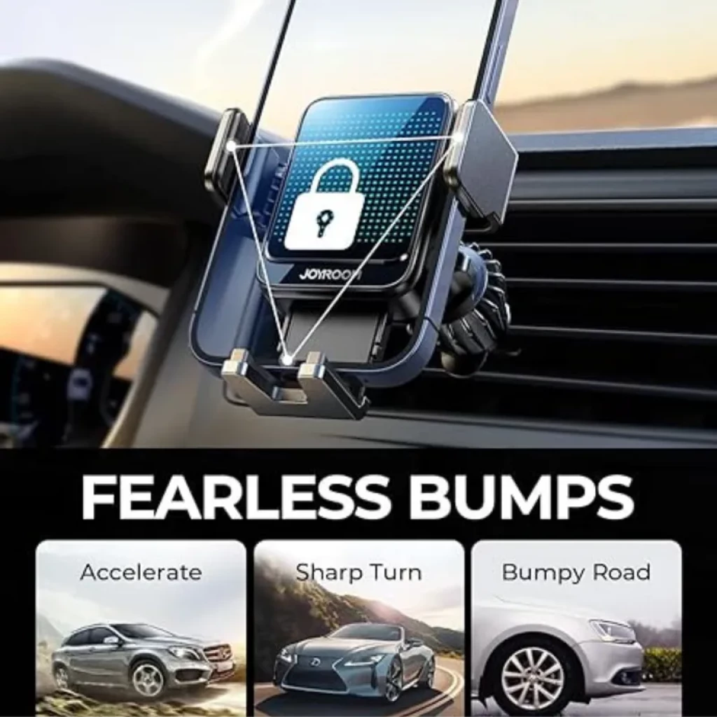 Joyroom JR-ZS341 15W - Chargeur de voiture sans fil avec support à griffes, verrouillage sécurisé, fixation sur grille d’aération, stable sur routes