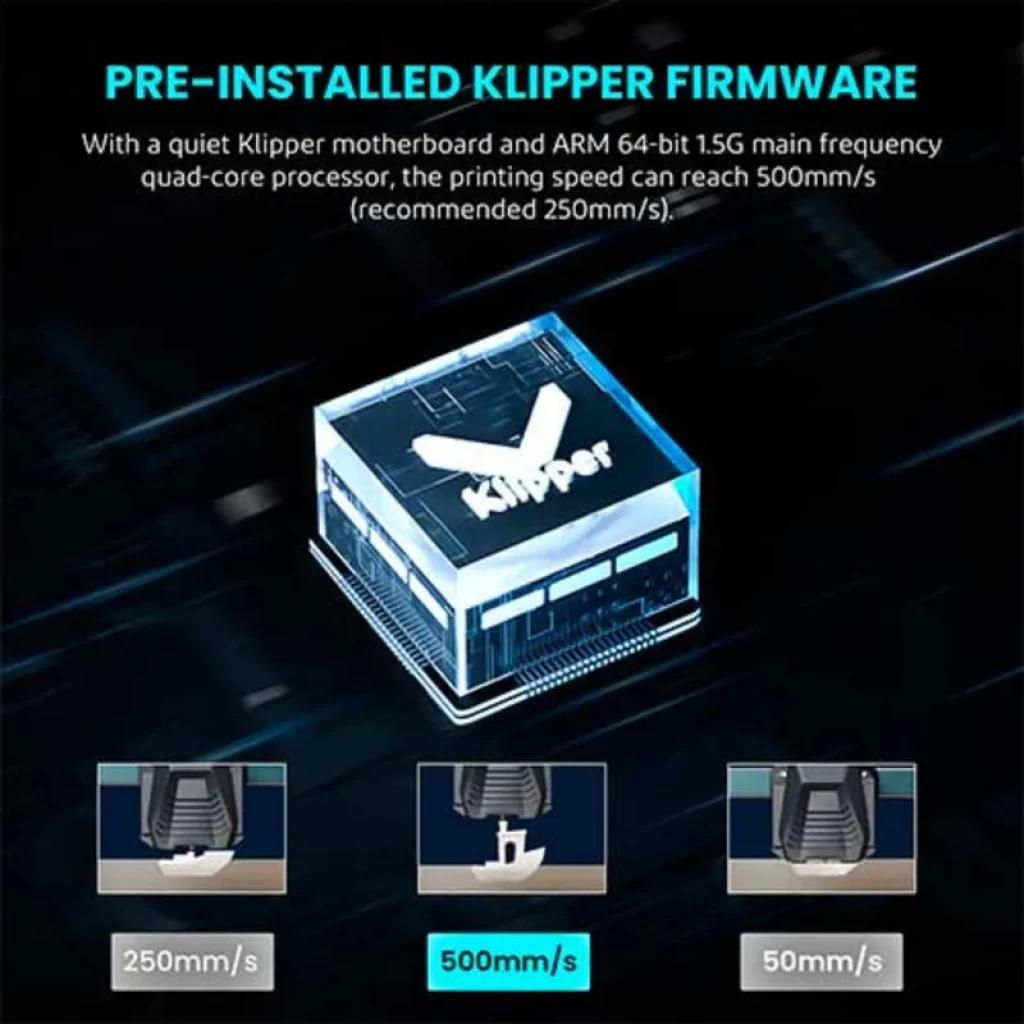 Elegoo Neptune 4 Pro Noir – Module Klipper préinstallé avec processeur ARM 64 bits 1,5 GHz, vitesses d’impression jusqu’à 500 mm/s, visuels de tests