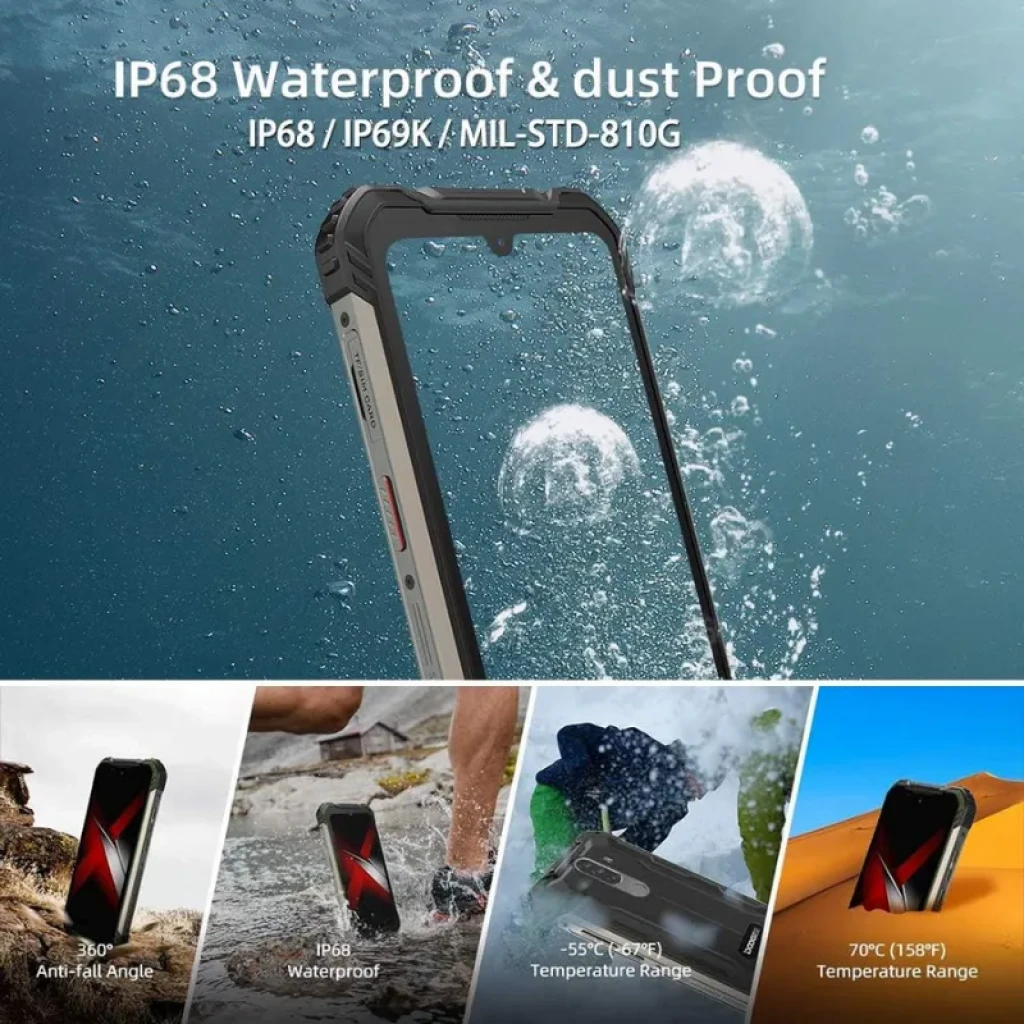 Doogee S58 Pro 6GB/64GB Negro Clase B Reacondicionado, smartphone rugerizado con bordes reforzados, resistencia IP68/IP69K, MIL-STD-810G y diseño robusto