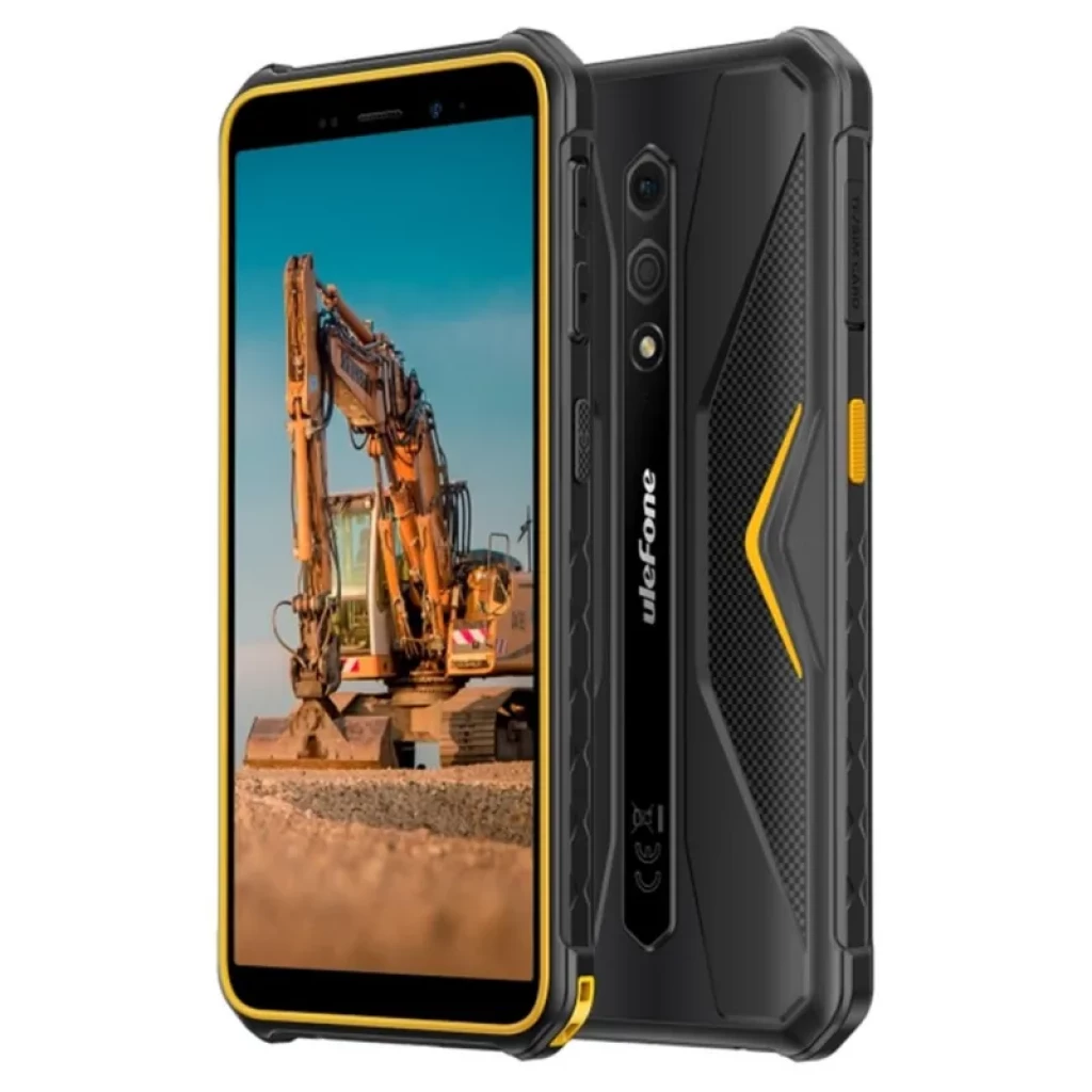 Ulefone Armor X12 3GB/32GB Naranja con carcasa robusta negra y detalles naranjas, doble cámara trasera vertical, botón lateral texturizado y pantalla amplia