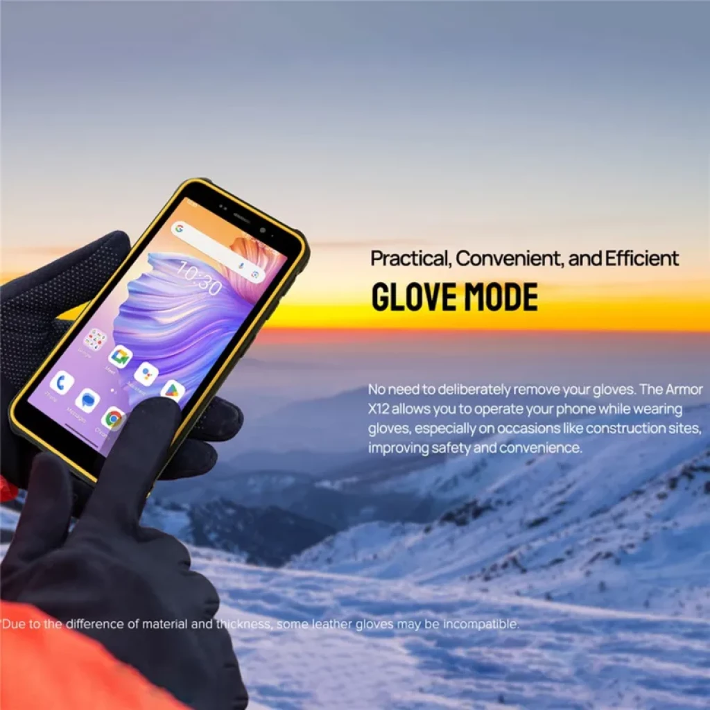 Ulefone Armor X12 3GB/32GB Naranja con modo guantes, carcasa robusta amarilla, pantalla táctil operable con guantes y diseño resistente para exteriores