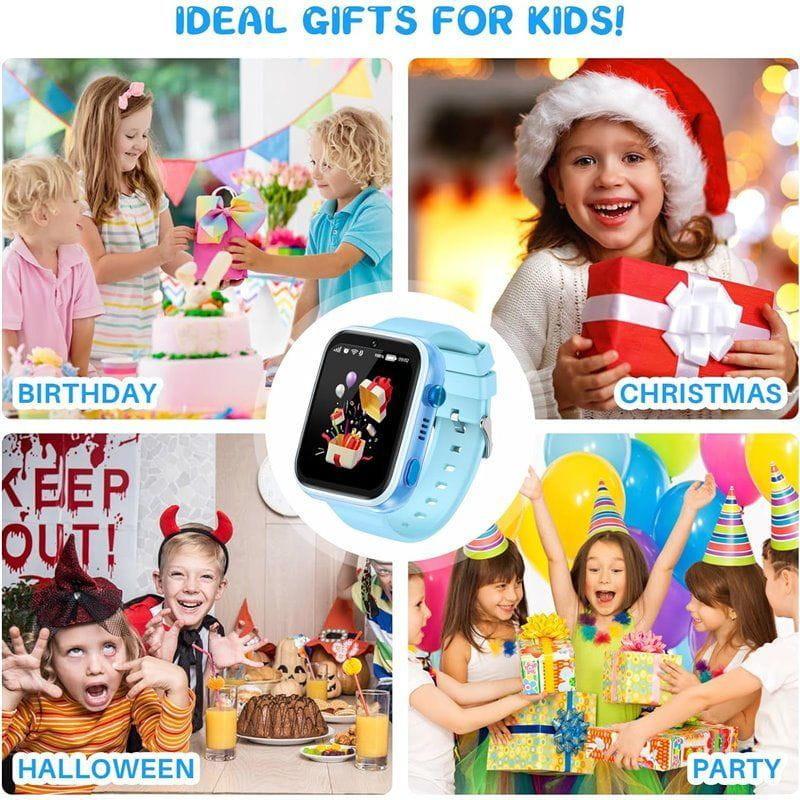 Montre intelligente pour enfants T45 Pro Bleu avec écran couleur, boîtier bleu ciel, bracelet ajustable et caméra intégrée, idéale pour cadeaux enfants