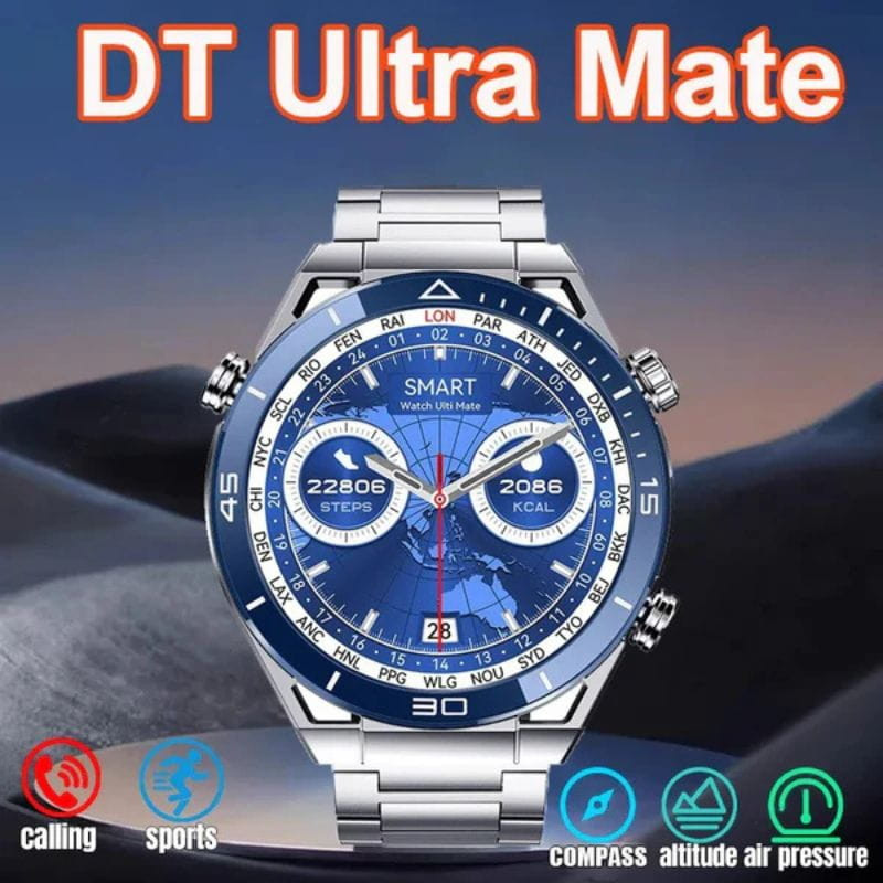 DT NO.1 Ultra Mate Preto com Correia Metálica Preta - Características do relógio inteligente