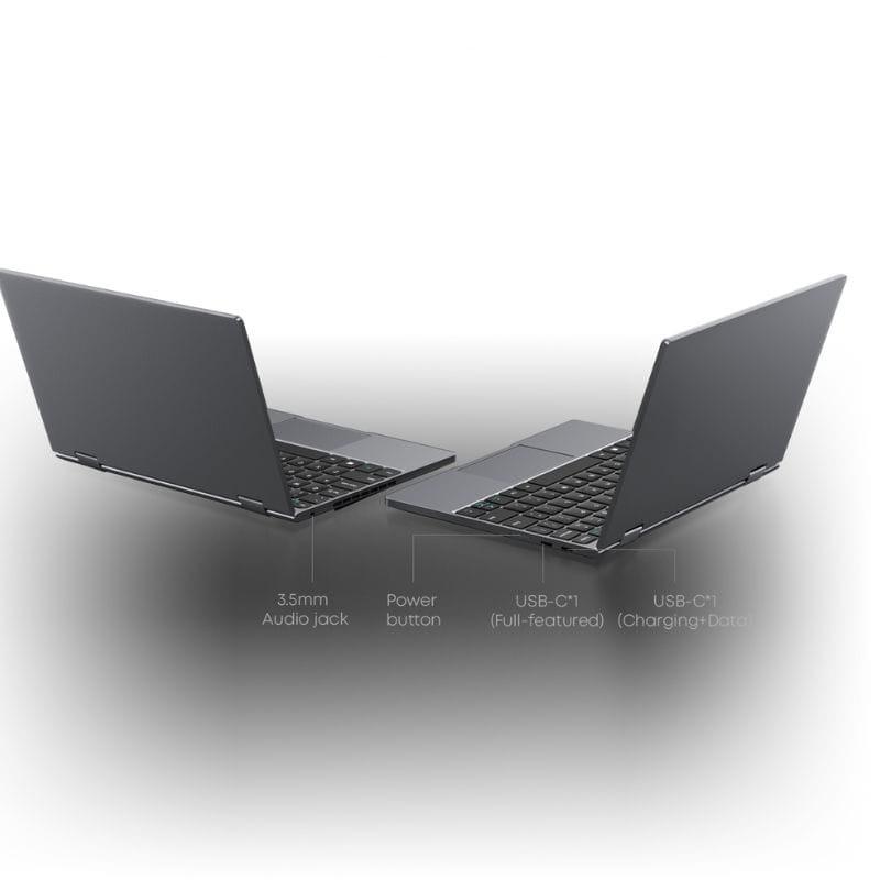 Chuwi Minibook X Intel N100/12GB DDR5/512GB SSD/FullHD+ Táctil/W11 Gris - Portátil 10.5, interfaces