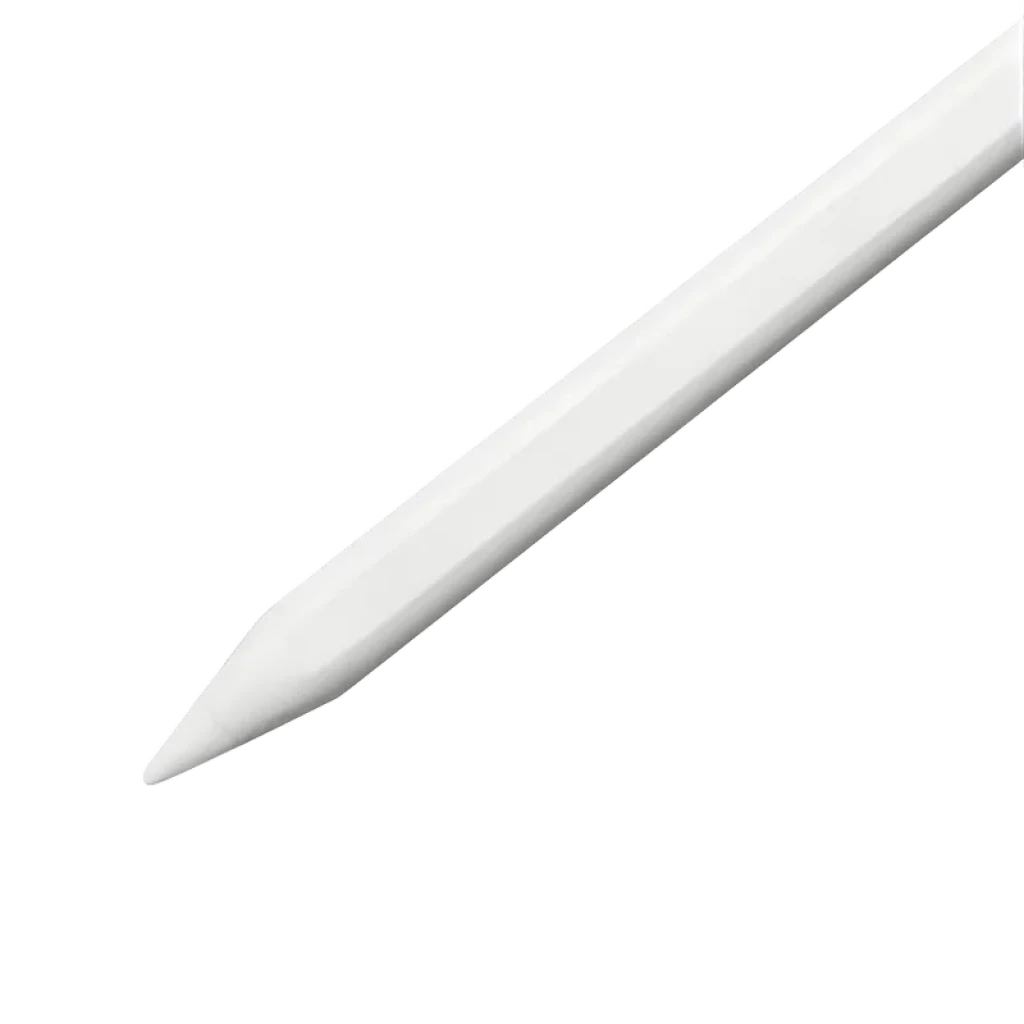Lápiz Stylus ID715D Blanco con punta fina y cuerpo blanco mate de bordes facetados, diseño minimalista ideal para precisión en pantallas táctiles