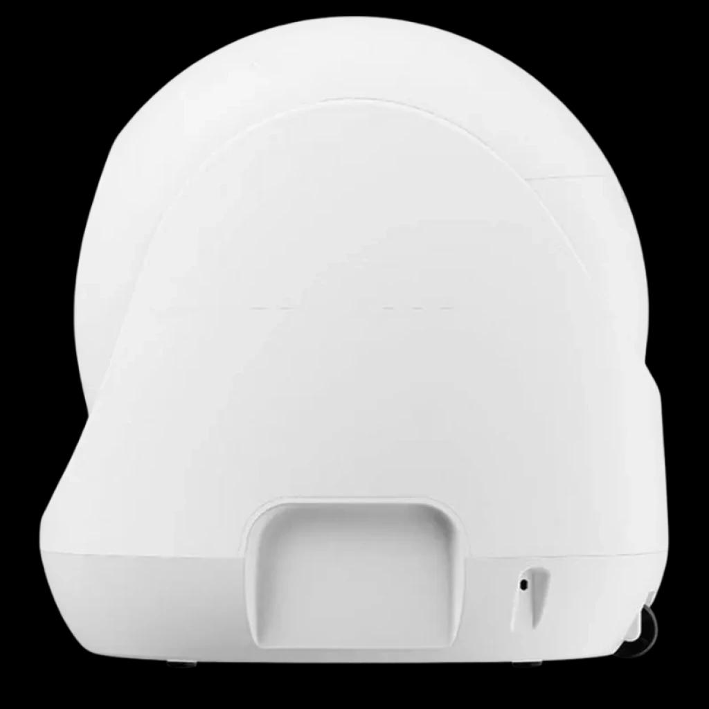 CATLINK Baymax Lite Blanc bac à litière autonettoyant, coque blanche arrondie, ouverture basse frontale, roulettes discrètes et port d alimentation latéral