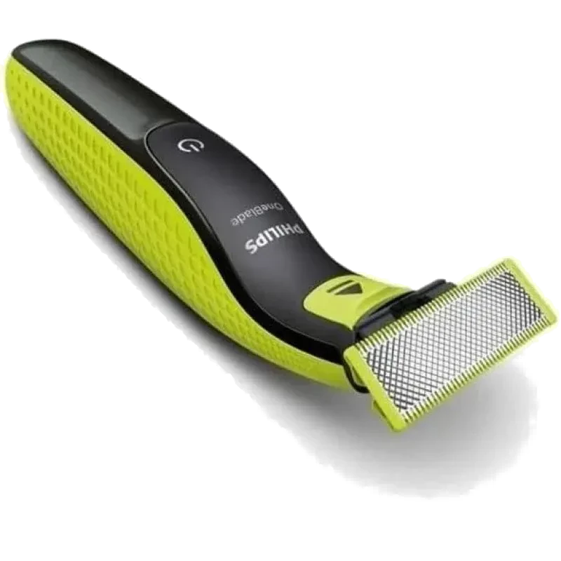 Aparador Philips OneBlade QP2724/10 preto e verde com lâmina retangular dupla face, cabo ergonômico texturizado e botão power destacado