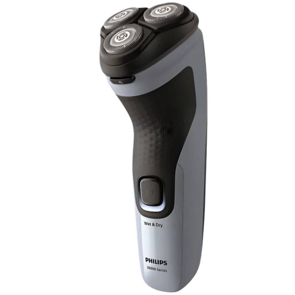 Philips Shaver 3000X Series X3003/00 Noir Bleu rasoir électrique à 3 têtes rotatives, poignée ergonomique antidérapante, usage Wet Dry