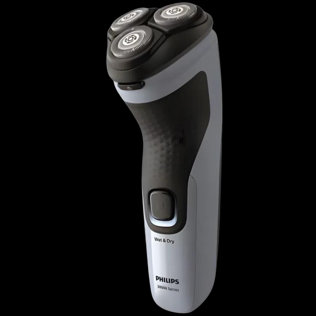 Philips Shaver 3000X Series X3003/00 Noir Bleu rasoir électrique à 3 têtes rotatives, poignée ergonomique antidérapante, usage Wet Dry