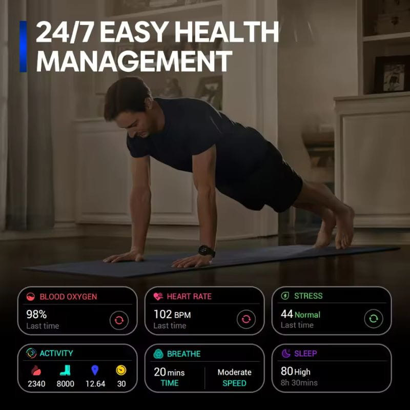 Zeblaze Stratos 3 Pro Azul - Relógio inteligente com ecrã AMOLED HD, monitorização da saúde