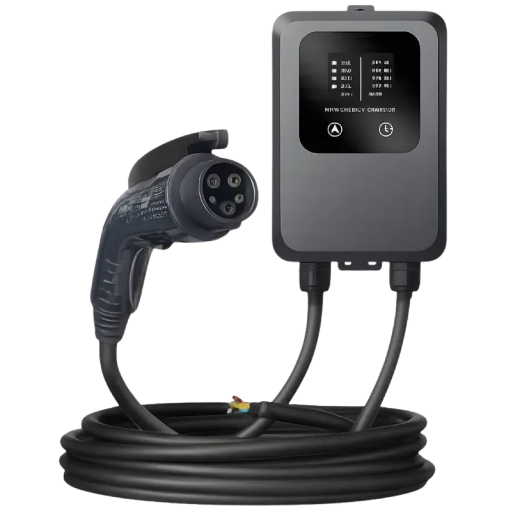 Estación de carga para vehículos eléctricos e híbridos 32A/7.0KW/ Con cable 5M Negro - Cargador EV Tipo 2