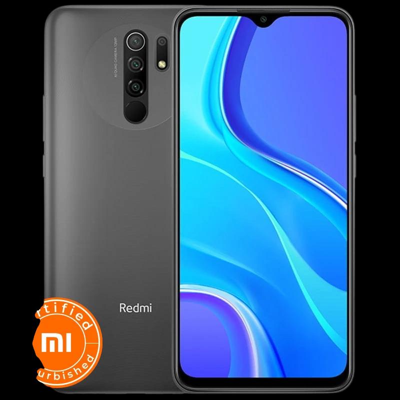 Xiaomi Redmi 9 4GB/64GB Gris reacondicionado oficial, pantalla grande con notch en gota, cuatro cámaras traseras verticales y lector de huellas trasero