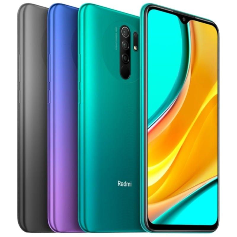 Xiaomi Redmi 9 4GB/64GB Gris reacondicionado oficial con pantalla grande con notch en V, triple cámara trasera vertical y acabados en gris, morado y verde