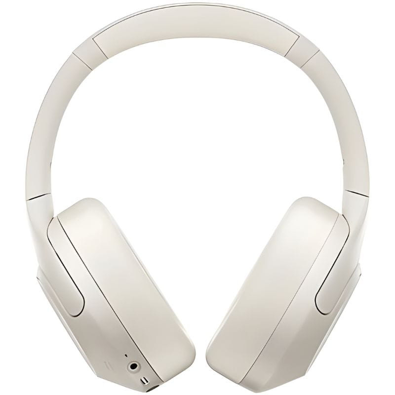 Haylou S30 ANC Blanco, auriculares over-ear con diadema acolchada, copas grandes plegables y acabado mate crema, puerto de audio y controles integrados