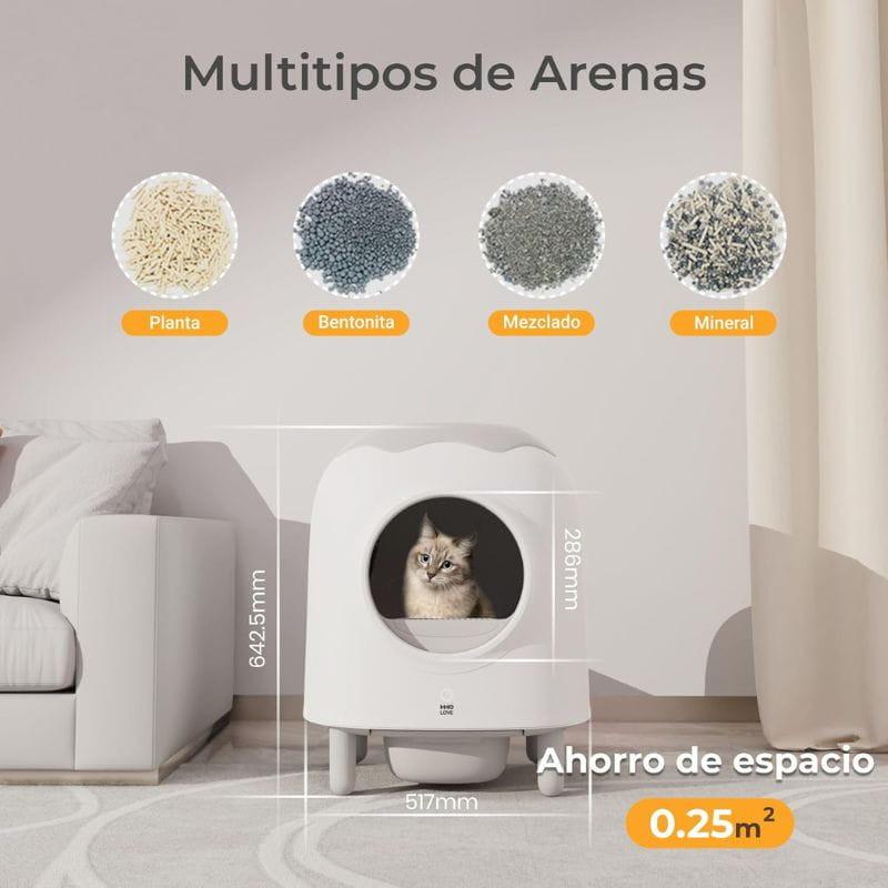 HHOLove iPet - Arenero inteligente autolimpiable para gatos, tipos de arena compatibles