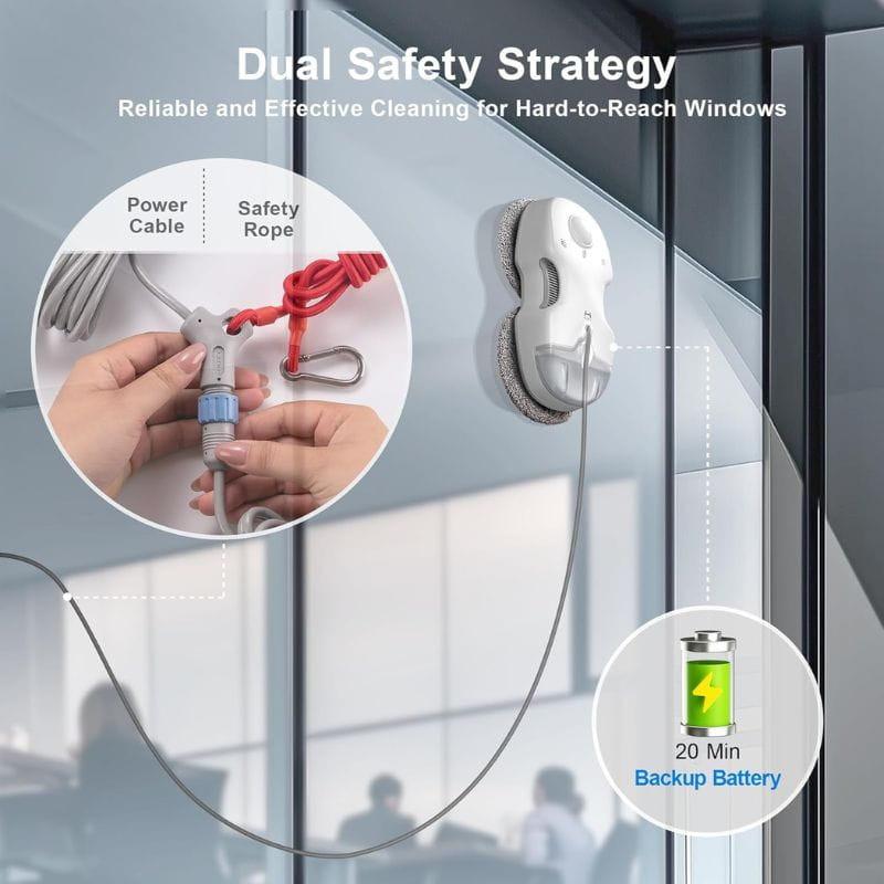 HUTT C65 Blanco - Robot Limpiacristales, con cuerda de seguridad