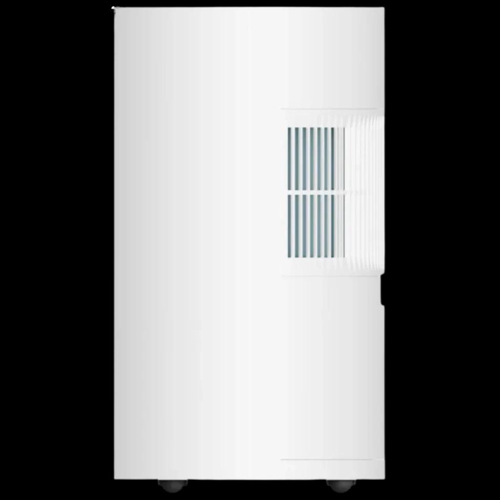Xiaomi Smart Dehumidifier Lite Branco com corpo minimalista, grelha lateral vertical, acabamento fosco e rodas discretas para fácil mobilidade