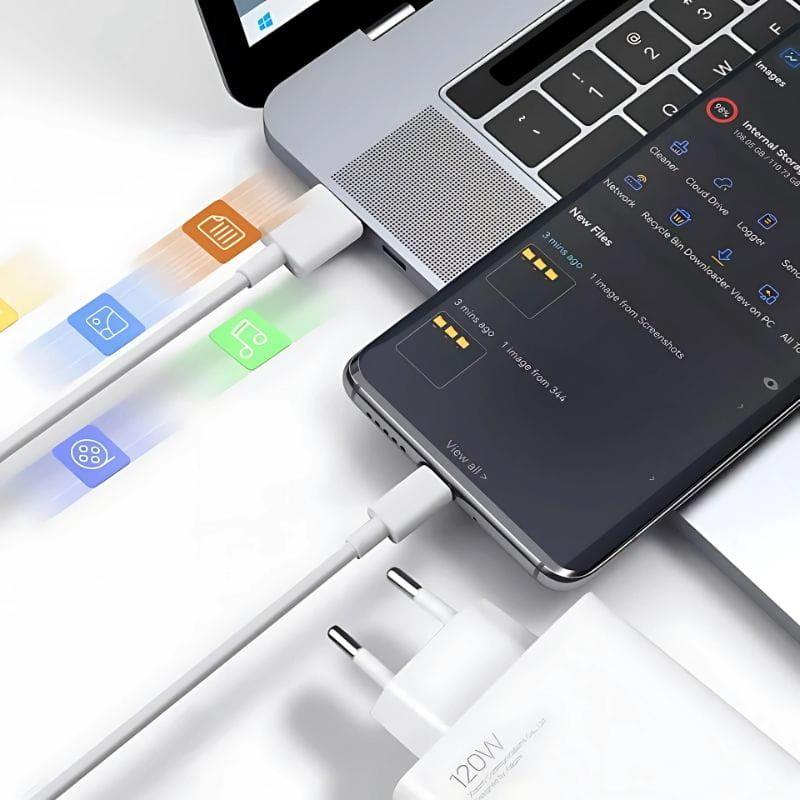 Xiaomi 120W HyperCharge Combo USB Type-A Blanc - Chargeur de smartphone image en cours de chargement