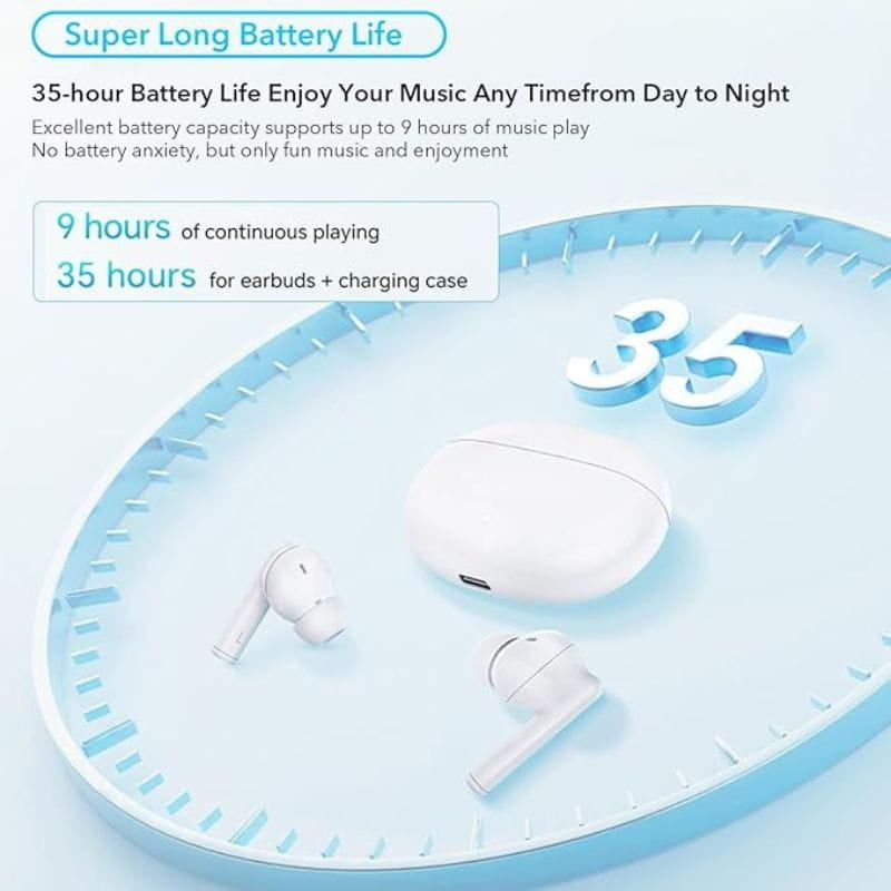 Honor Earbuds X5 Blanco con estuche compacto USB-C; auriculares in-ear con puntas de silicona, diseño minimalista y promesa de hasta 35 h de batería