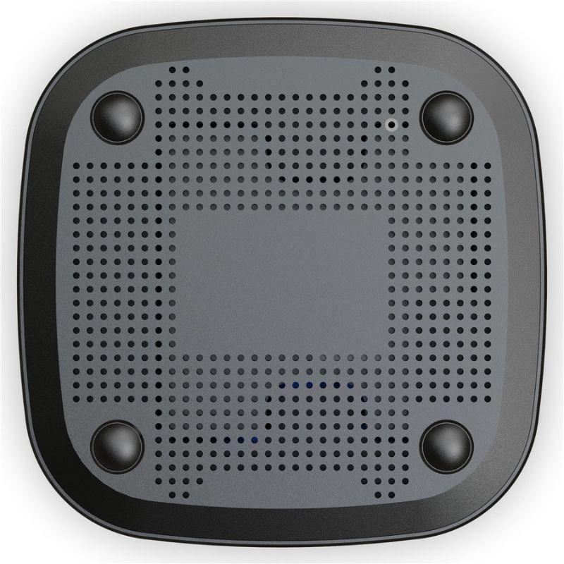 Reproductor Android TV negro compacto con logo androidtv, puerto USB lateral y ranura microSD; diseño curvo mate T1 H313 2GB/8GB WiFi Dual Android 13