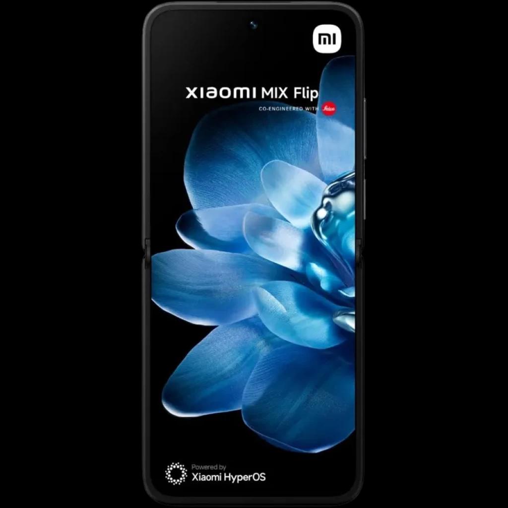 Xiaomi Mix Flip 5G 12Go/512Go Noir avec grand écran bord à bord, poinçon centré, finition noire élégante et interface HyperOS affichée