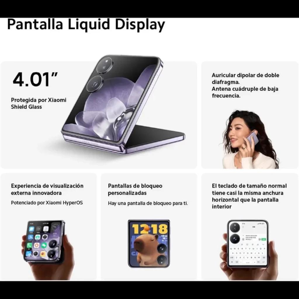 Xiaomi Mix Flip 5G noir, smartphone pliable avec écran externe 4,01 pouces, double capteur photo circulaire, charnière solide et interface personnalisable