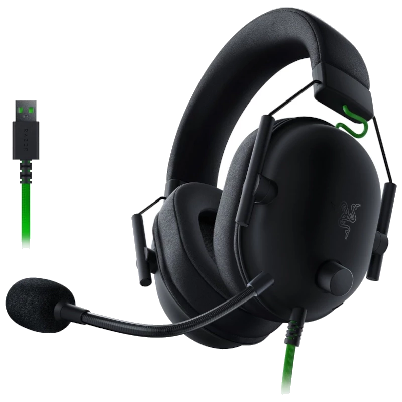 Razer Blackshark V2 X Noise Cancelling Noir/Vert - Casque Alambiqué