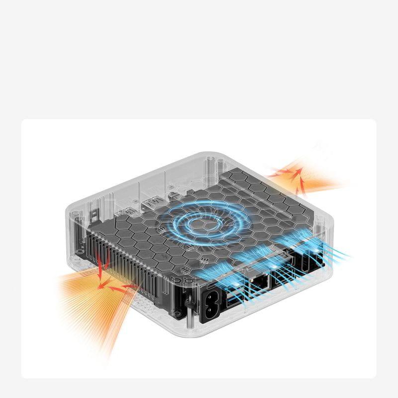 Ventilation de OUMAX MAX N Intel N5095/8 Go/256 Go SSD/Windows Gris