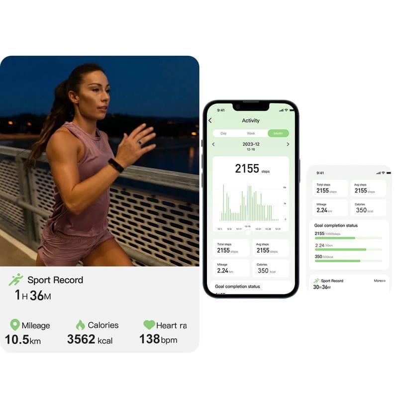 APP de Colmi R02 Talla 8 Negro - Anillo inteligente