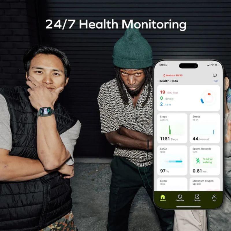 Momax SW3S Verde - Relógio inteligente com imagem e aplicação