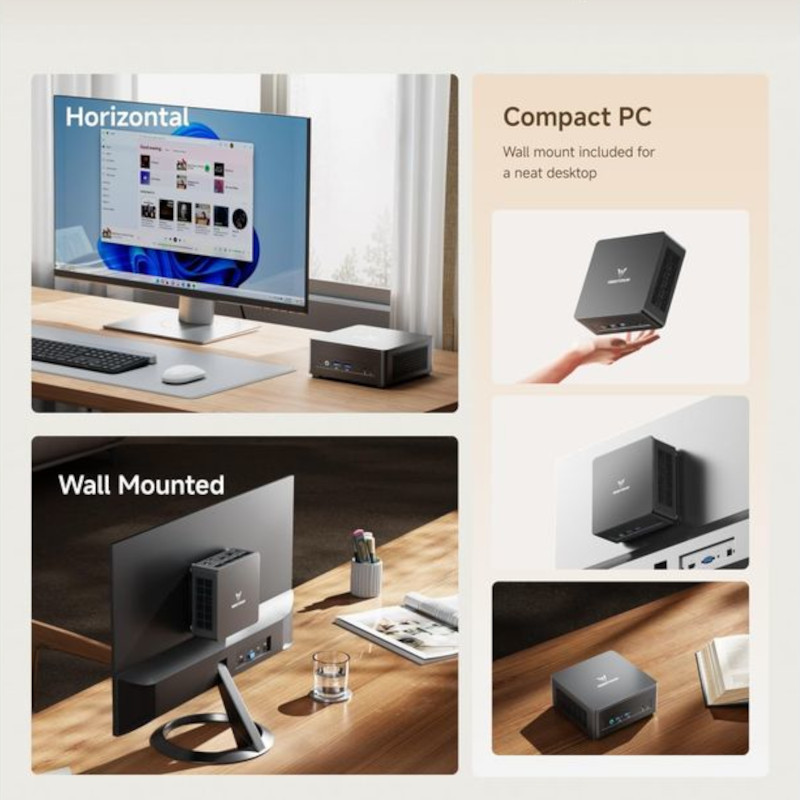 Espacio de MINISFORUM Elite Mini UM760 Plus AMD Ryzen 5 7640HS 32GB/1TB SSD