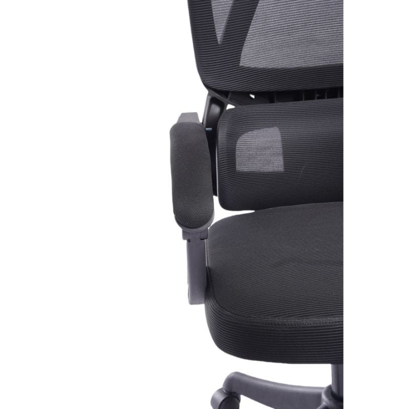 Powerbasic Lisboa Negro detalle delantero del reposabrazos