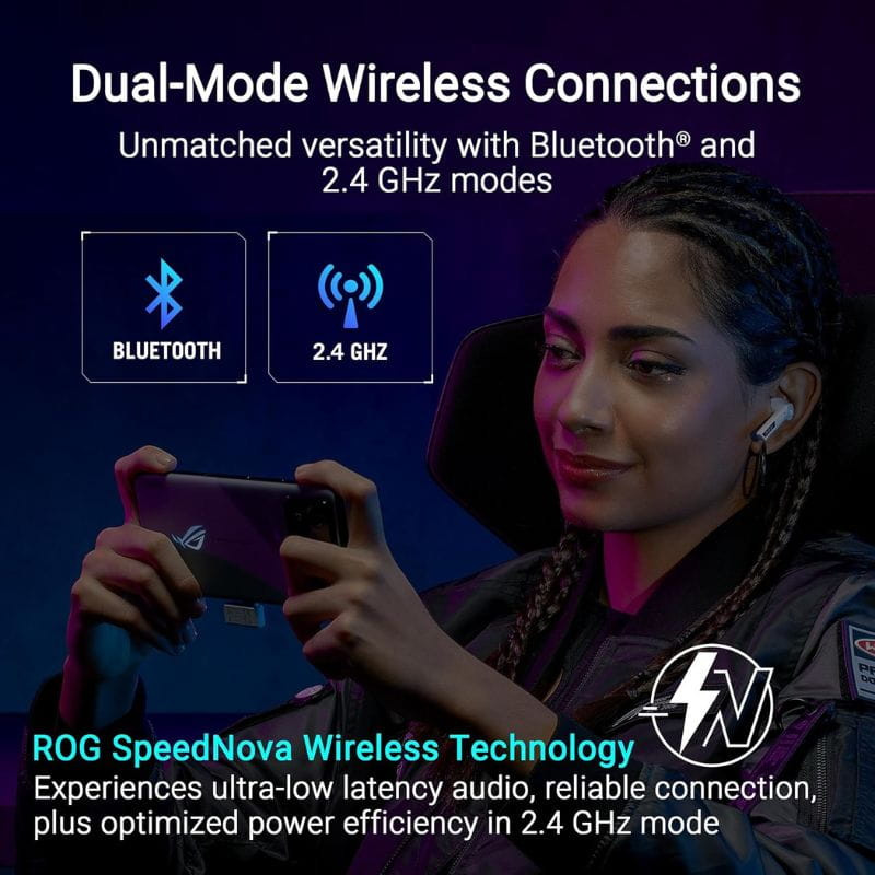 ASUS ROG Cetra True Wireless Speednova Negro  conectividad dual
