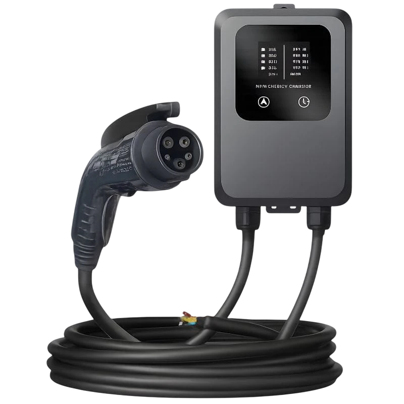 Estação de carregamento de veículos eléctricos 32A/22KW/10M + ficha industrial Preto - Carregador EV tipo 2