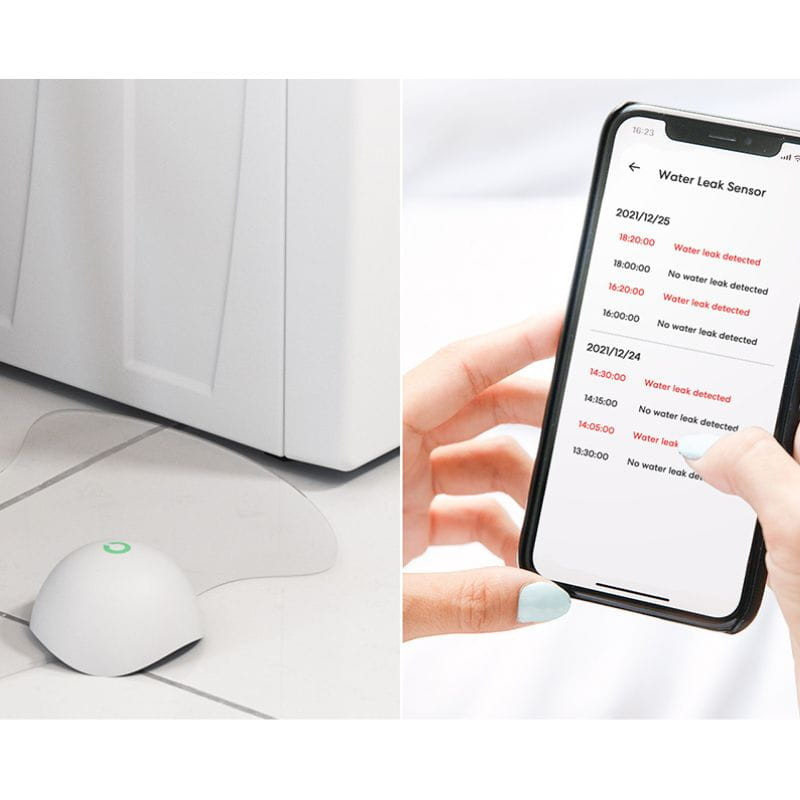 Sensor de fugas de agua Meross MS400 con la app