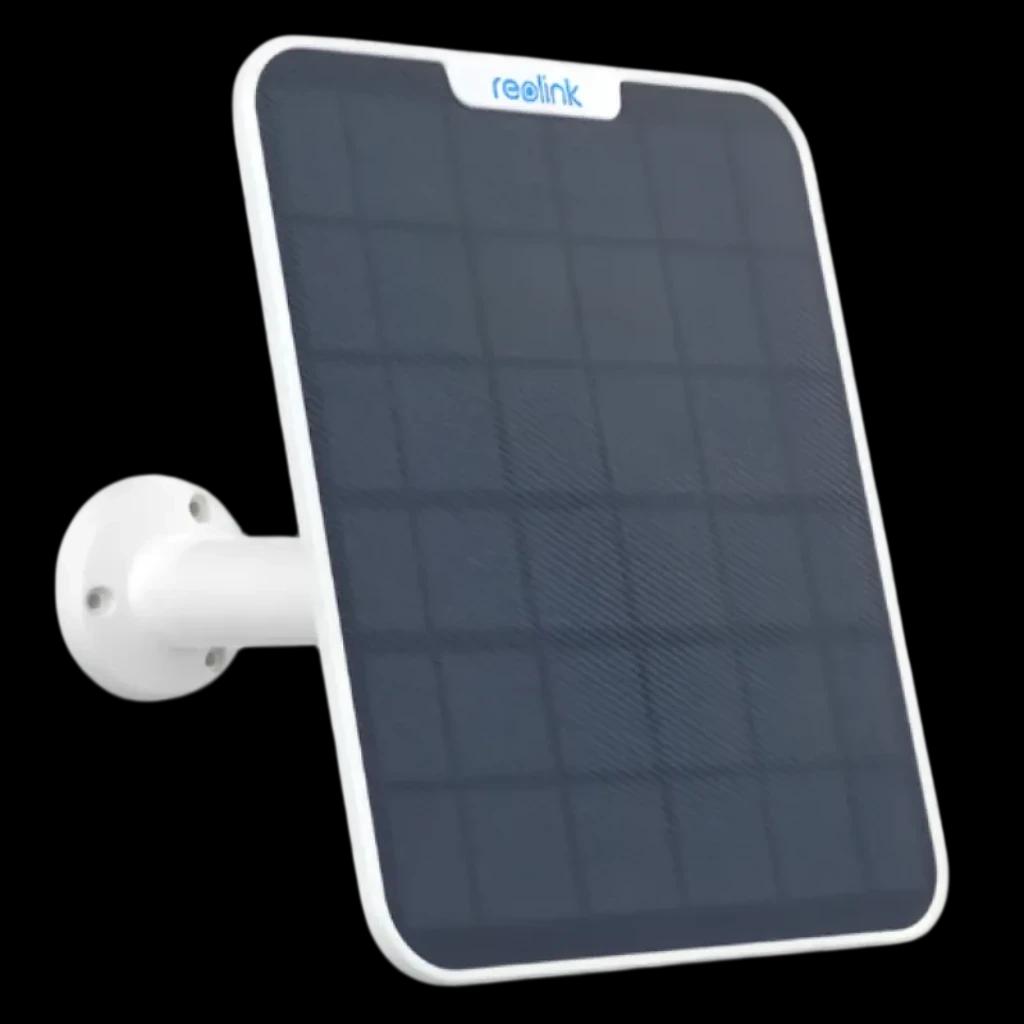 Panneau solaire Reolink Solar Panel 2 6W IP65, panneau noir avec cadre blanc et support mural réglable, compatible avec les caméras Reolink à batterie