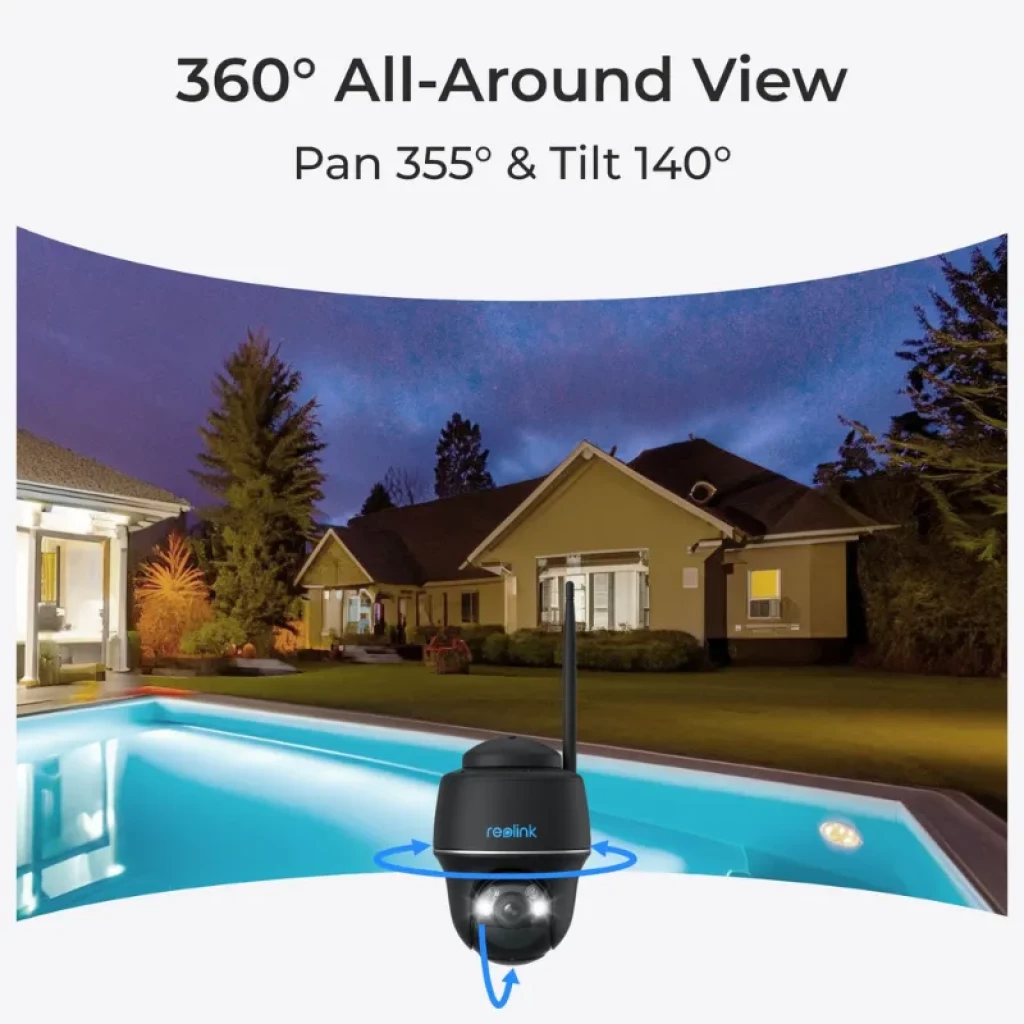 Reolink Argus Series B430-B negra, lente domo motorizado pan 355 y tilt 140 para vista 360