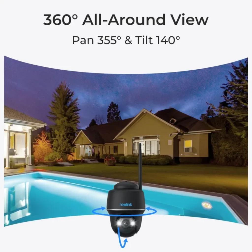 Reolink Argus Series B430-B negra, lente domo motorizado pan 355 y tilt 140 para vista 360