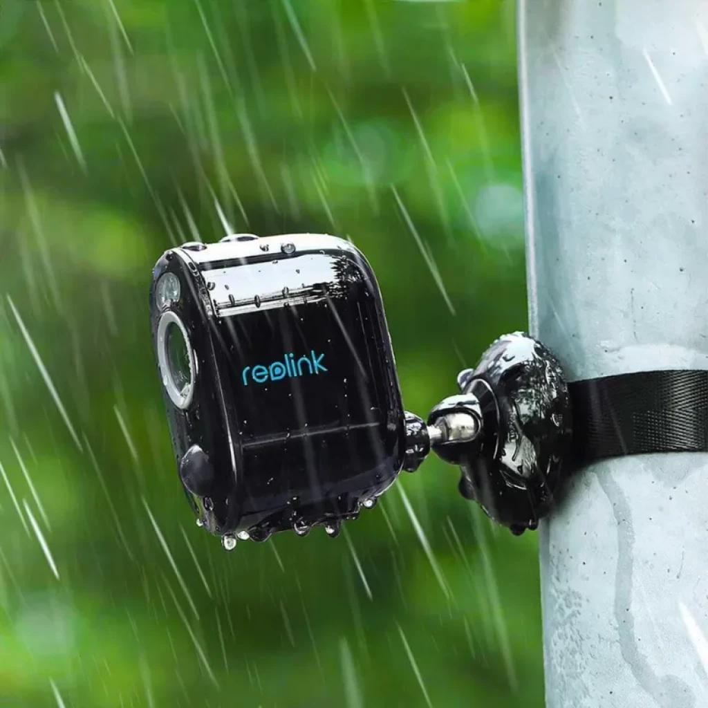 Reolink Argus Series B330-B con visión nocturna a color, montaje exterior, resistente al agua y lluvia, diseño compacto negro