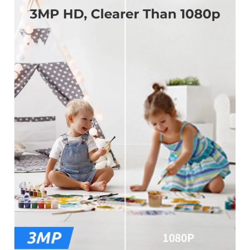 Reolink E Series E320 3MP WiFi cámara IP con imagen nítida 3MP más clara que 1080p, ideal para interiores y visión nocturna IR