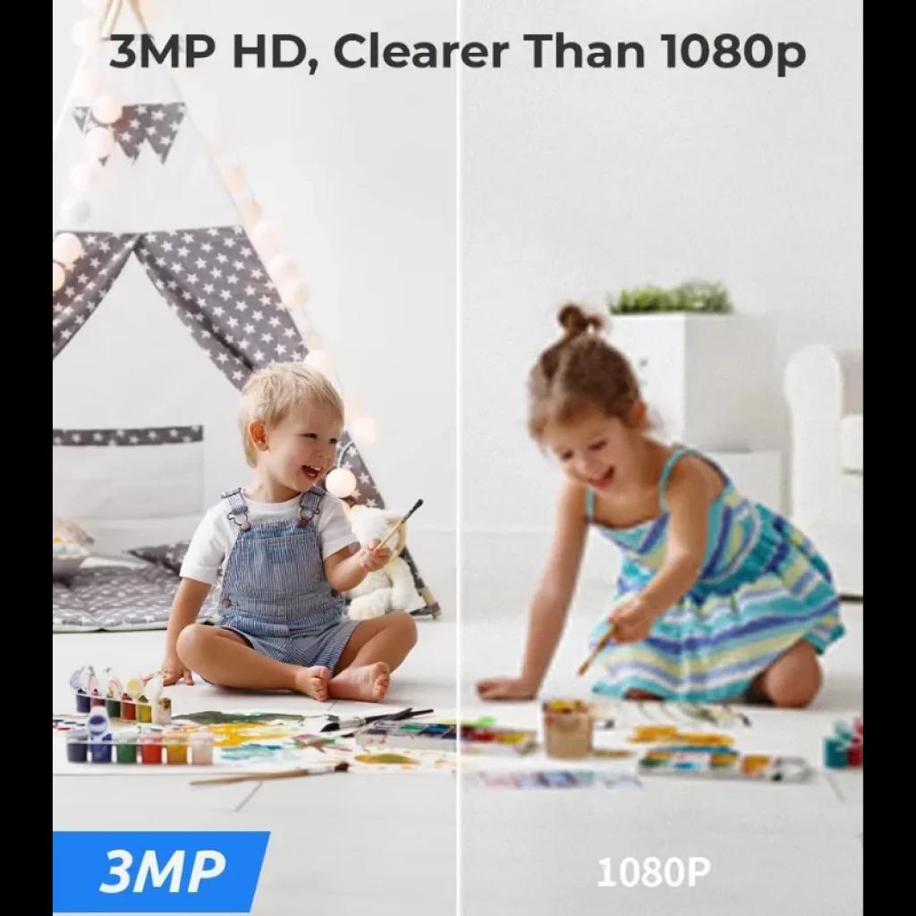 Reolink E Series E320 3MP WiFi cámara IP con imagen nítida 3MP más clara que 1080p, ideal para interiores y visión nocturna IR