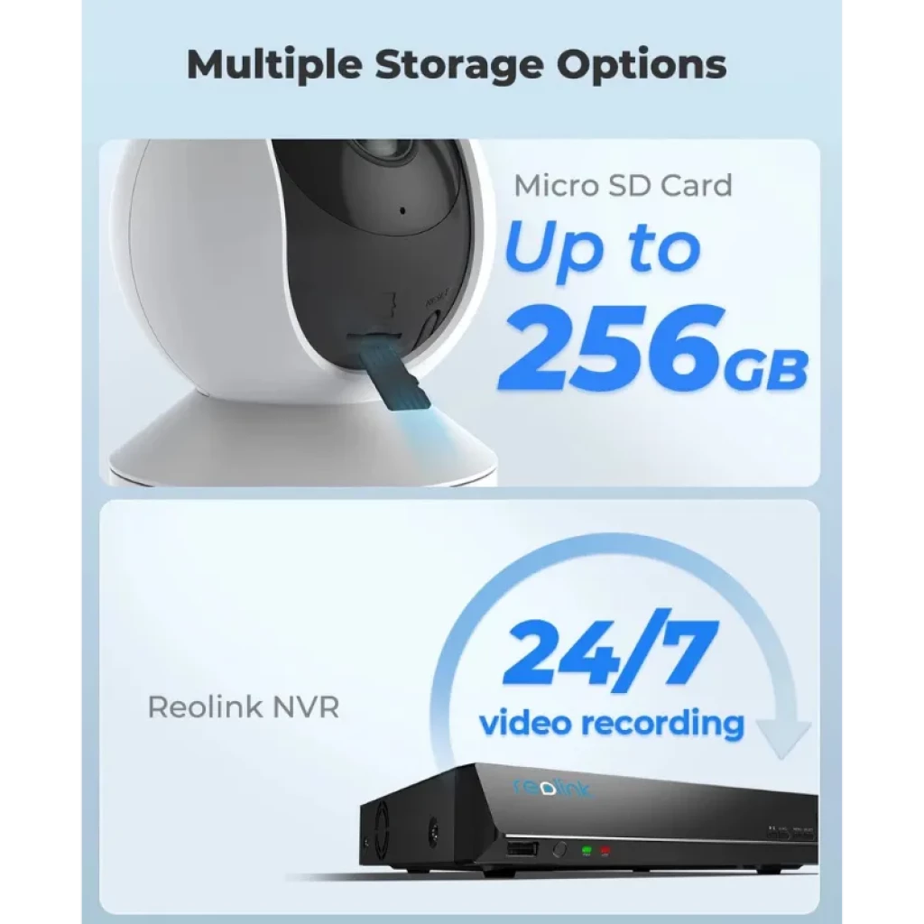 Reolink E Series E320 3MP WiFi: cámara IP con ranura microSD hasta 256GB y compatibilidad NVR Reolink para grabación 24/7; visión nocturna IR