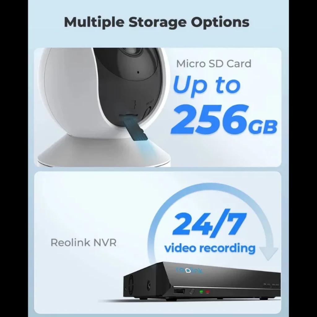 Reolink E Series E320 3MP WiFi: cámara IP con ranura microSD hasta 256GB y compatibilidad NVR Reolink para grabación 24/7; visión nocturna IR